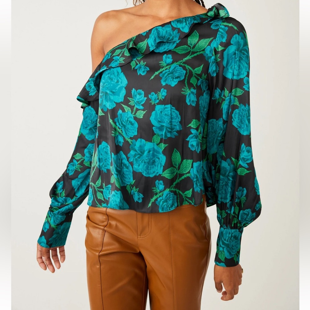 NWT Free People These Nights Teal Blouse